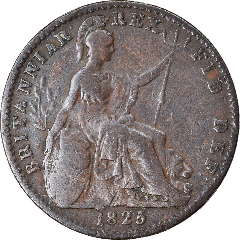 Coin, Great Britain, George IV, Farthing, 1825, EF(40-45), Copper, KM:677