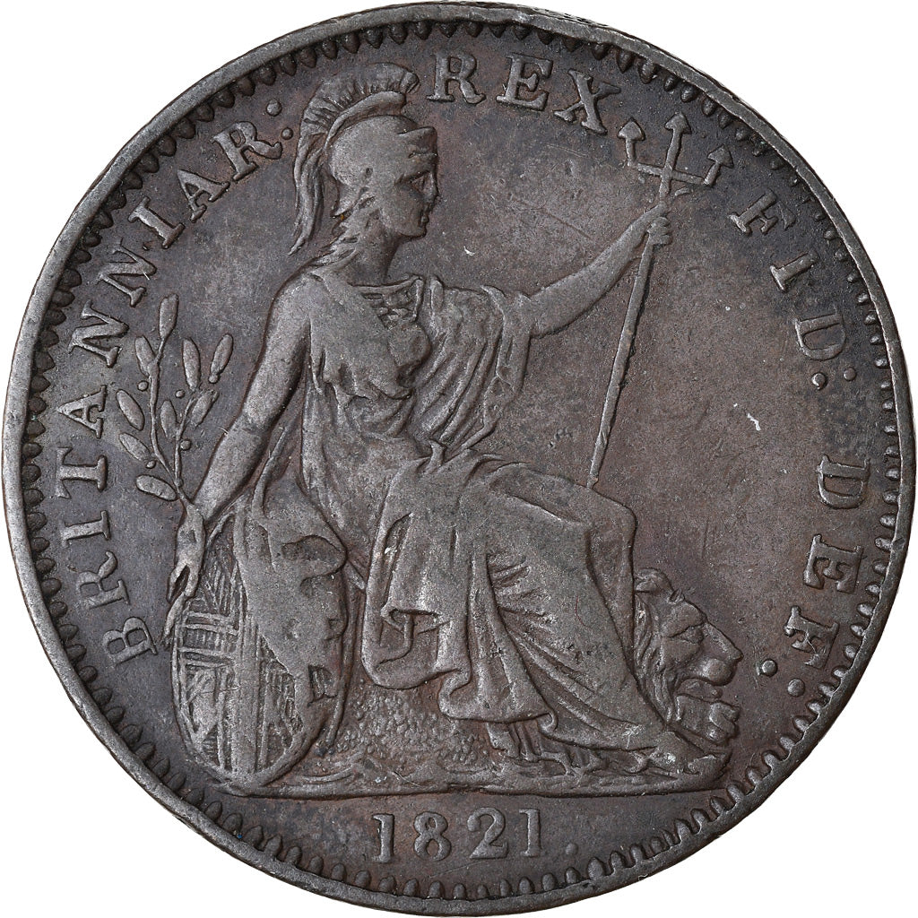 Munten, Groot Bretagne, George IV, Farthing, 1821, ZF+, Koper, KM:677