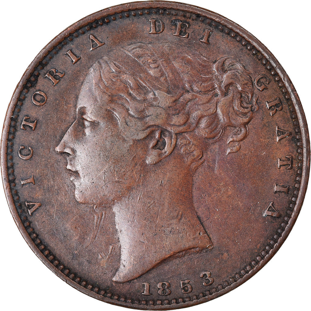 Coin, Great Britain, Victoria, Farthing, 1853, EF(40-45), Copper, KM:725