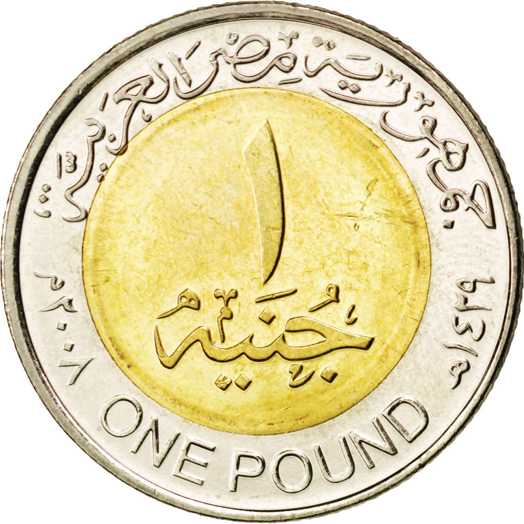 Egitto, Pound, 2008, SPL, Bi-metallico, KM:940a