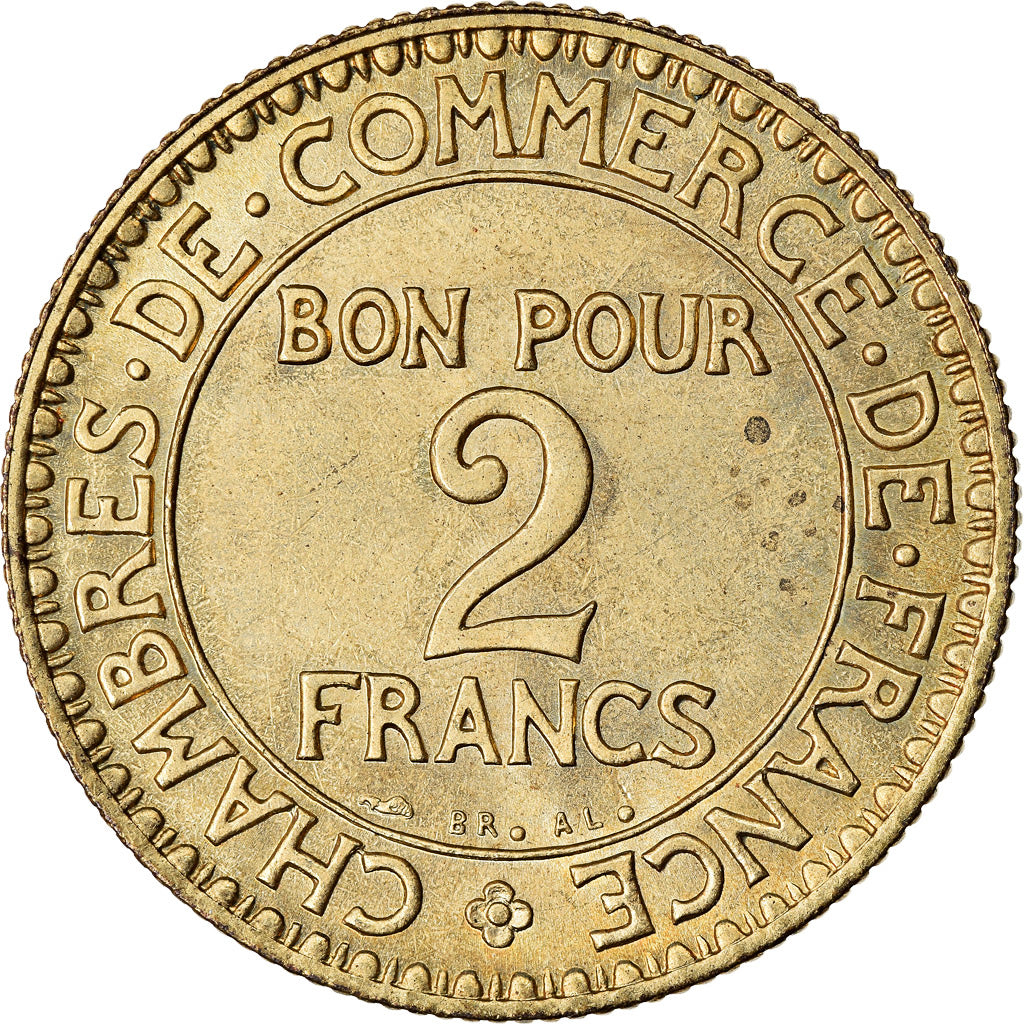 Coin, France, Chambre de commerce, 2 Francs, 1924, Paris, AU(55-58)