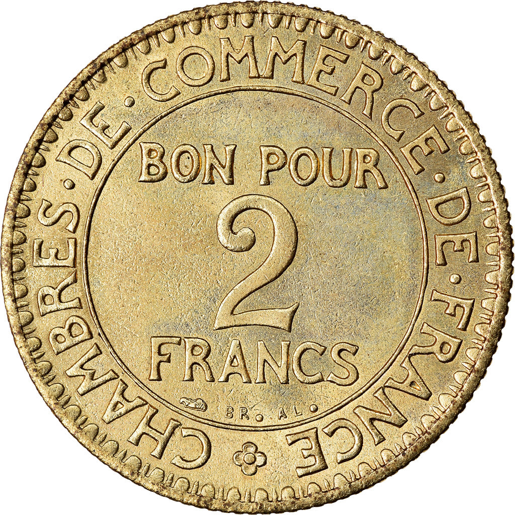 Coin, France, Chambre de commerce, 2 Francs, 1926, Paris, AU(50-53)