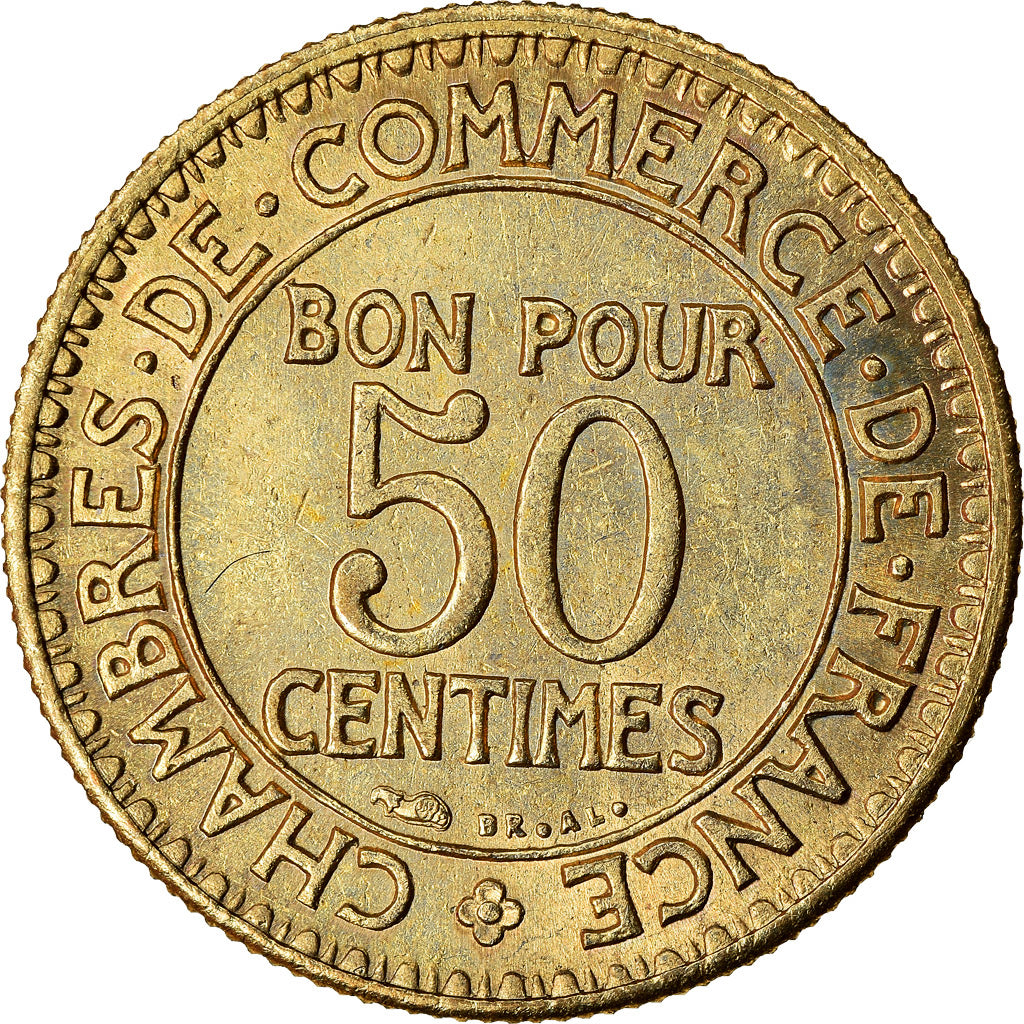 Coin, France, Chambre de commerce, 50 Centimes, 1921, Paris, MS(60-62)