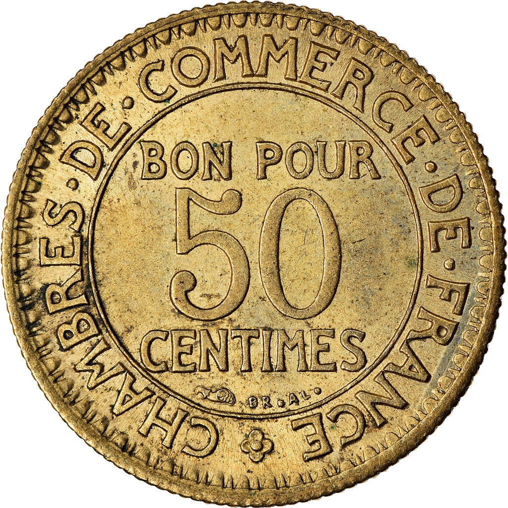 Munten, Frankrijk, Chambre de commerce, 50 Centimes, 1921, Paris, PR