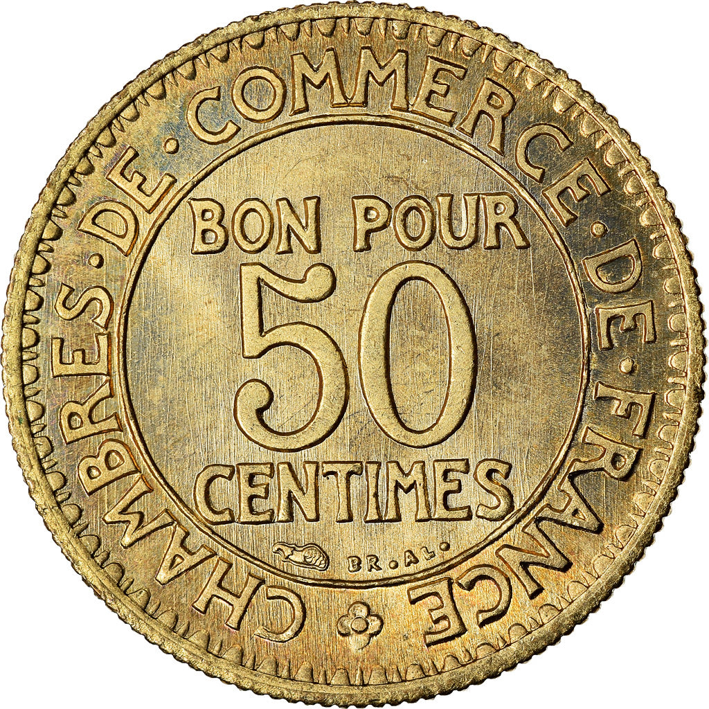 Munten, Frankrijk, Chambre de commerce, 50 Centimes, 1922, Paris, UNC