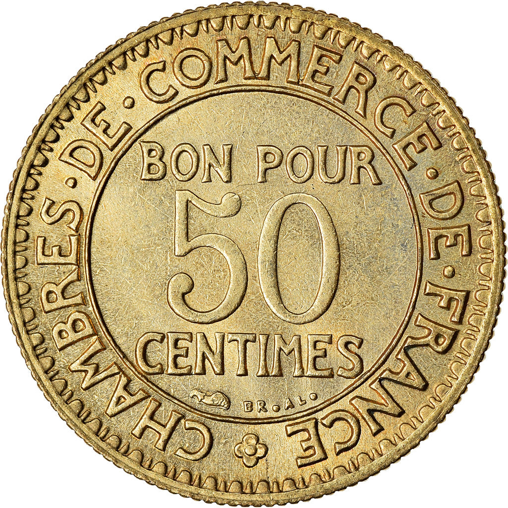 Moneda, Francia, Chambre de commerce, 50 Centimes, 1924, Paris, EBC, Aluminio -