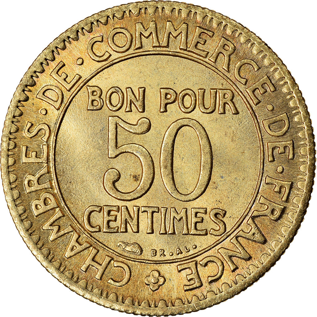 Munten, Frankrijk, Chambre de commerce, 50 Centimes, 1925, Paris, UNC