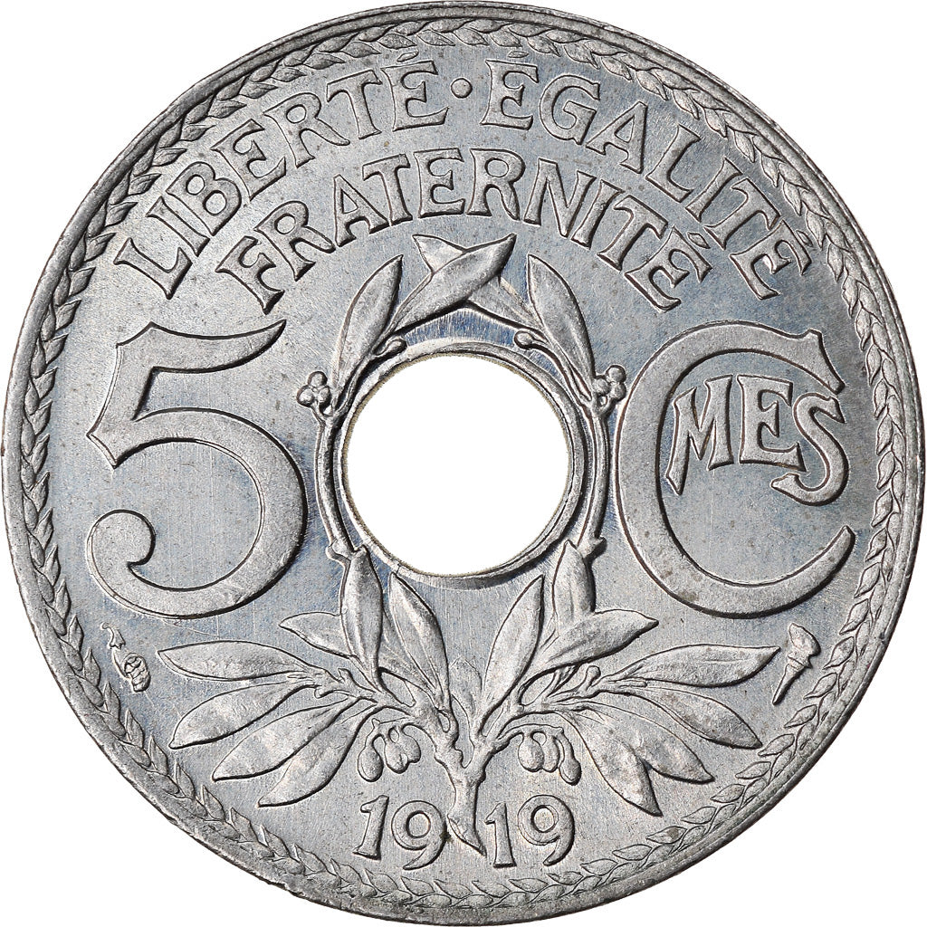 Coin, France, Lindauer, 5 Centimes, 1919, Paris, MS(60-62), Copper-nickel