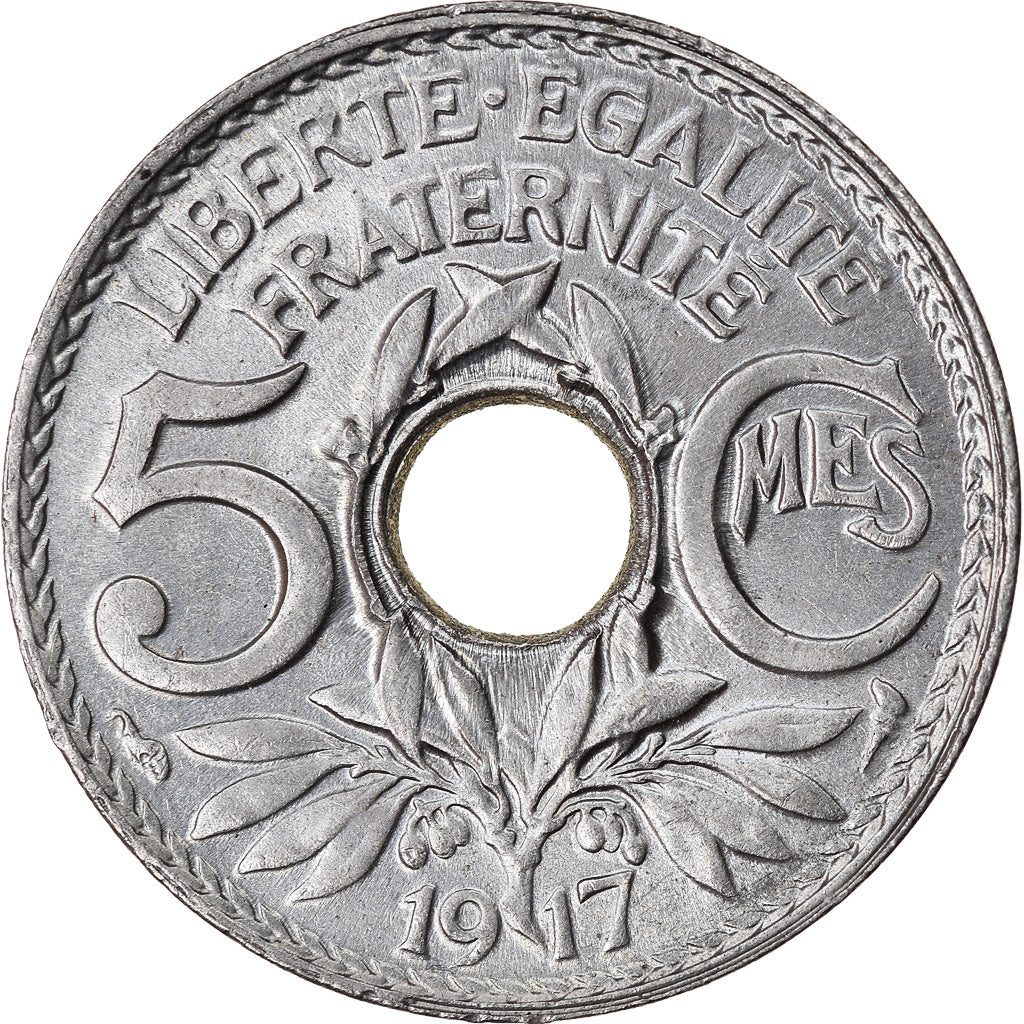 Coin, France, Lindauer, 5 Centimes, 1917, AU(55-58), Copper-nickel, KM:865