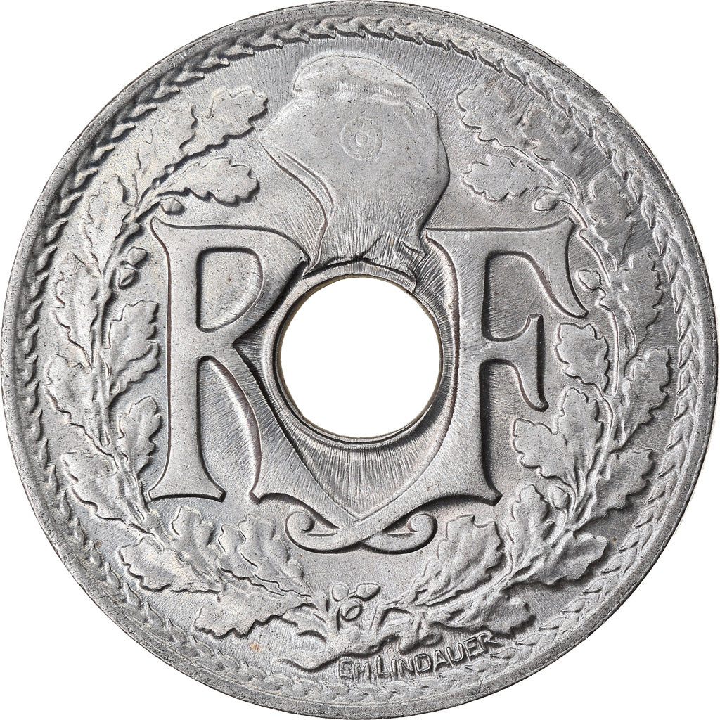 Moneta, Francja, Lindauer, 25 Centimes, 1917, MS(63), Miedź-Nikiel, KM:867a