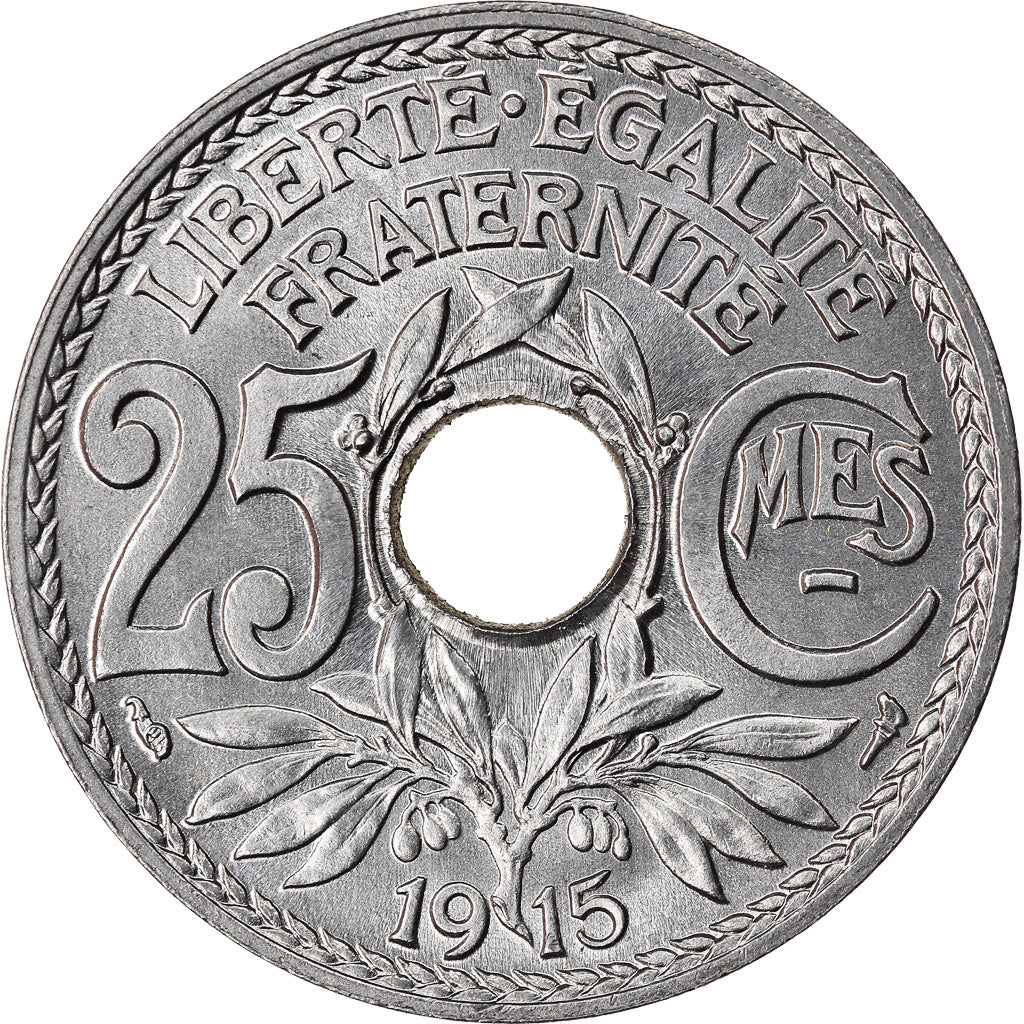 Monnaie, France, Lindauer, 25 Centimes, 1915, FDC, Nickel, Gadoury:379, KM:867