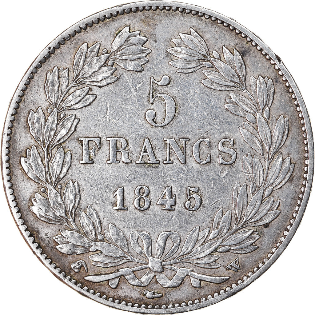 Coin, France, Louis-Philippe, 5 Francs, 1845, Lille, EF(40-45), Silver