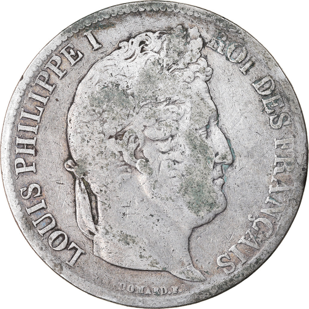 Moneta, Francia, Louis-Philippe, 5 Francs, 1831, Strasbourg, B+, Argento
