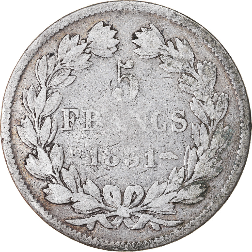 Moneta, Francia, Louis-Philippe, 5 Francs, 1831, Strasbourg, B+, Argento