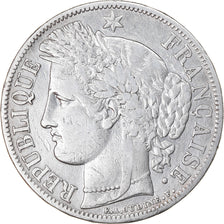Moneta, Francia, Cérès, 5 Francs, 1849, Paris, MB+, Argento, KM:761.1