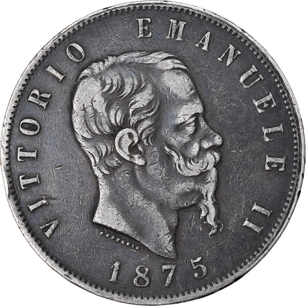 Moneta, Italia, Vittorio Emanuele II, 5 Lire, 1875, Milan, BB, Argento, KM:8.3