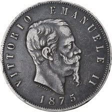 Moneta, Italia, Vittorio Emanuele II, 5 Lire, 1875, Milan, BB, Argento, KM:8.3