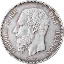 Coin, Belgium, Leopold II, 5 Francs, 5 Frank, 1868, EF(40-45), Silver, KM:24