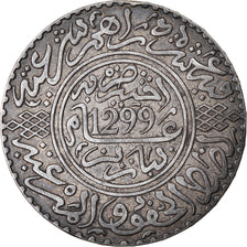Coin, Morocco, Moulay al-Hasan I, 10 Dirhams, 1881, Paris, AU(50-53), Silver