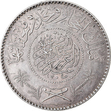 Moneda, Arabia Saudí, HEJAZ & NEJD SULTANATE, Riyal, AH 1346/1927, EBC, Plata