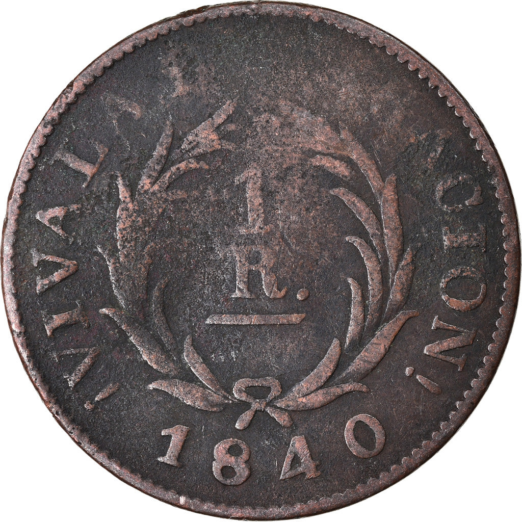 Moneta, Argentina, BUENOS AIRES, Real, 1840, B+, Rame, KM:7