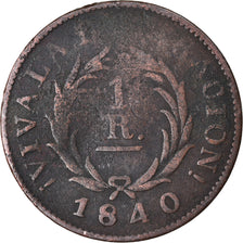 Moneta, Argentina, BUENOS AIRES, Real, 1840, B+, Rame, KM:7