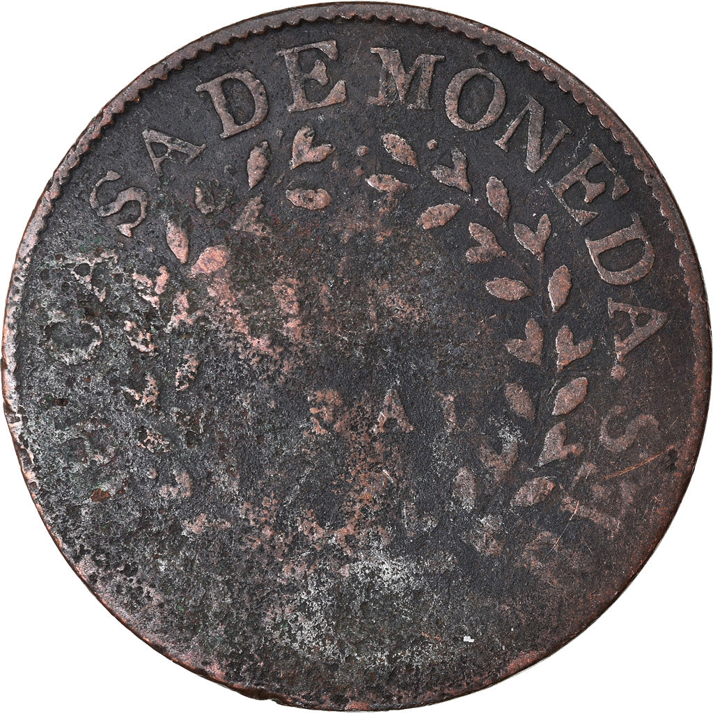 Moneta, Argentina, BUENOS AIRES, Real, 1840, B+, Rame, KM:7