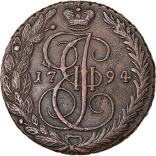Coin, Russia, Catherine II, 5 Kopeks, 1794, Ekaterinbourg, AU(50-53), Copper