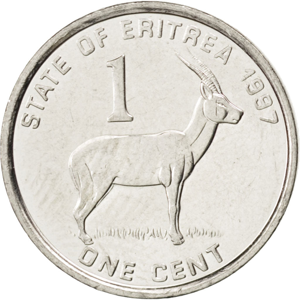 ERITREA, Cent, 1997, KM #43, MS(63), Nickel Clad Steel, 17, 2.24