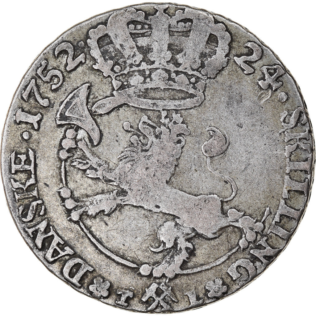 Coin, Norway, Frederick V, 24 Skilling, 1752, Kongsberg, EF(40-45), Silver