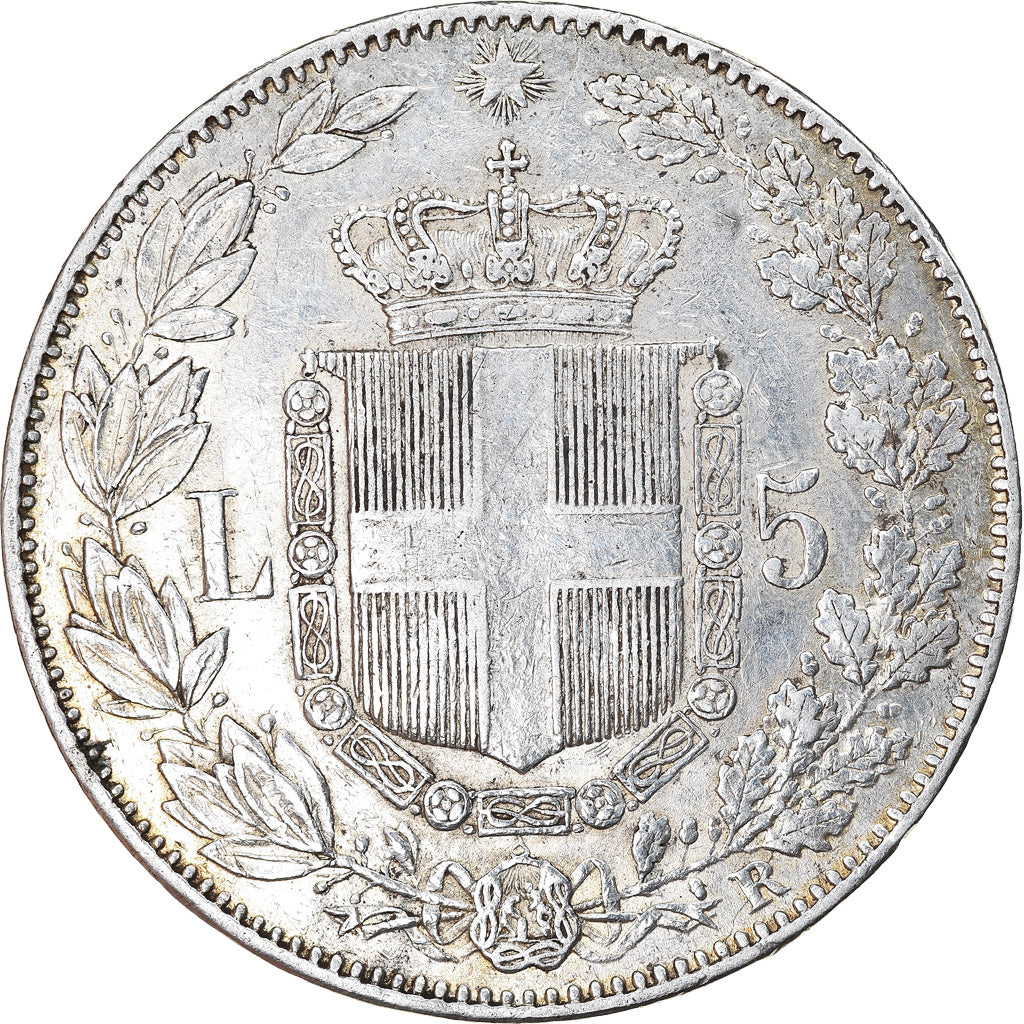 Coin, Italy, Umberto I, 5 Lire, 1879, Rome, EF(40-45), Silver, KM:20