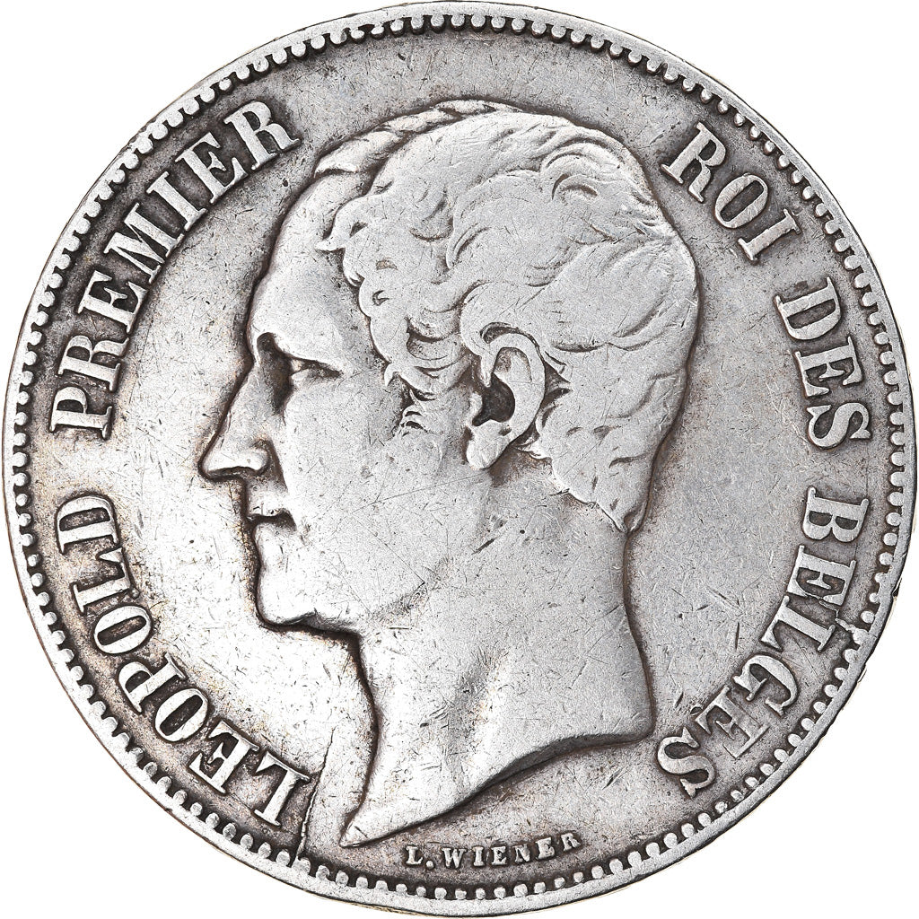 Münze, Belgien, Leopold I, 5 Francs, 5 Frank, 1849, S+, Silber, KM:17
