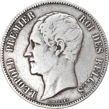 Münze, Belgien, Leopold I, 5 Francs, 5 Frank, 1849, S+, Silber, KM:17