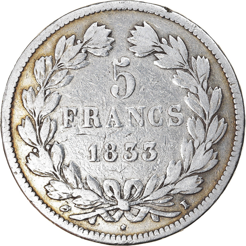 Münze, Frankreich, Louis-Philippe, 5 Francs, 1833, Limoges, S, Silber
