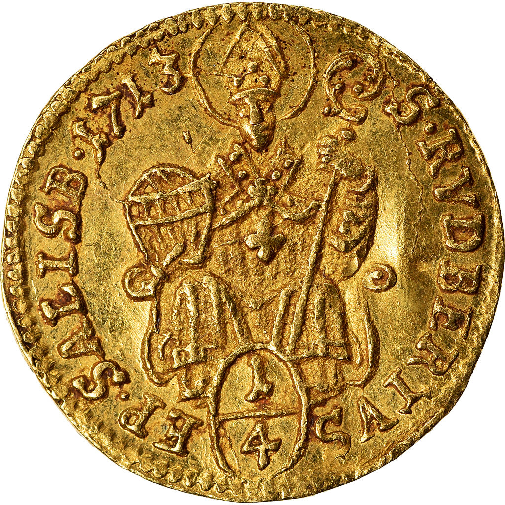 Monnaie, AUSTRIAN STATES, SALZBURG, Franz Anton, 1/4 Ducat, 1713, SUP, Or