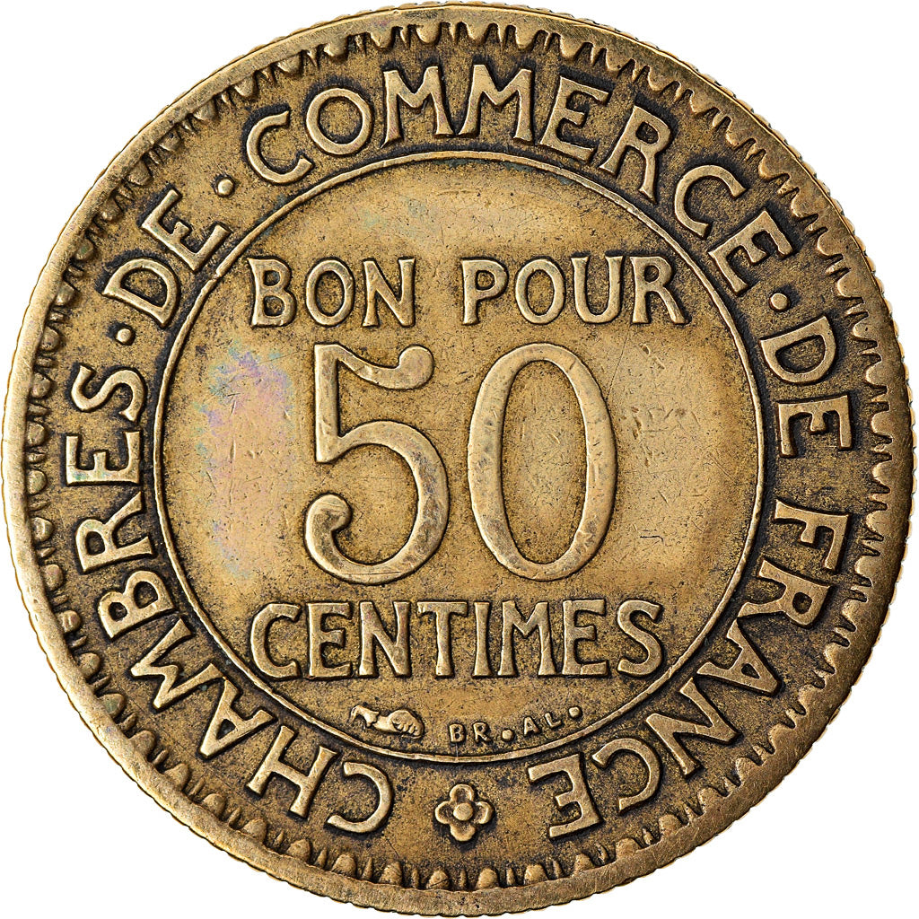 Moneta, Francia, Chambre de commerce, 50 Centimes, 1923, Paris, BB