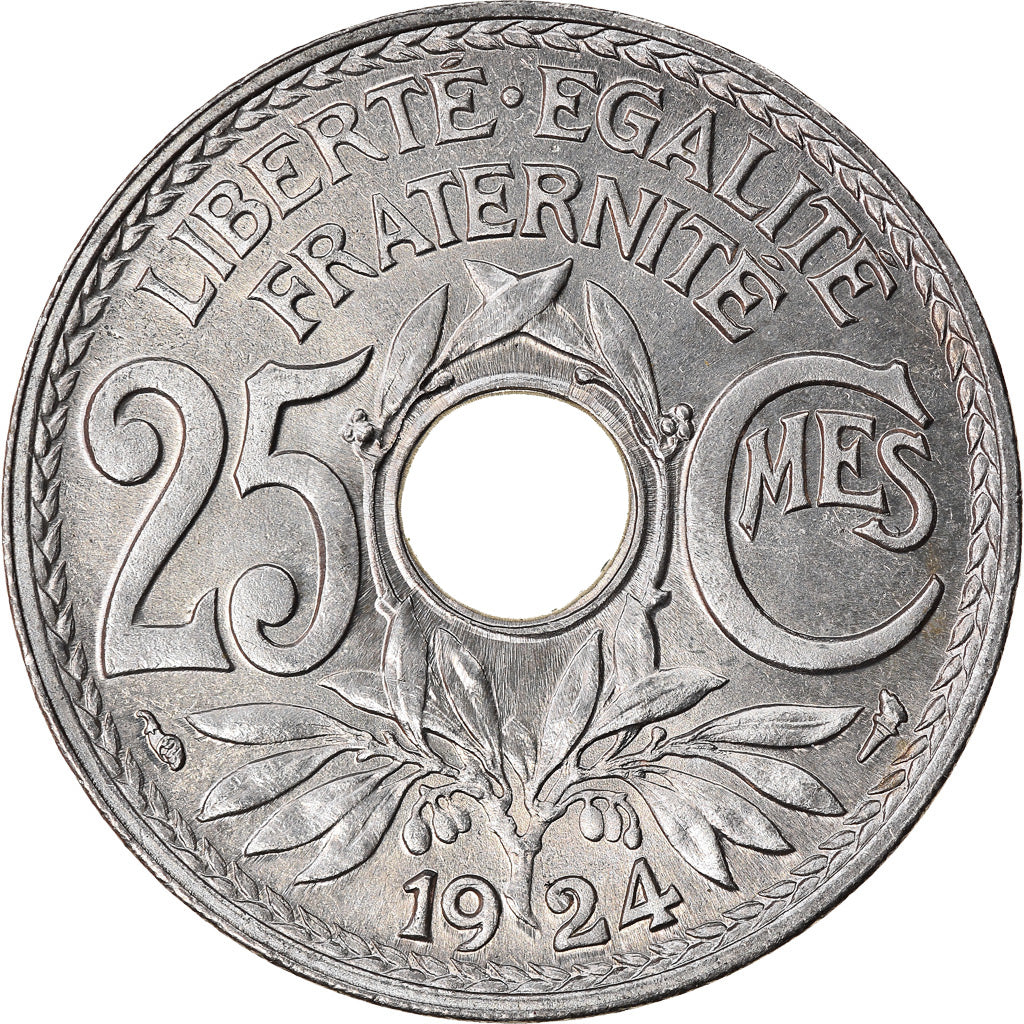 Moneta, Francia, Lindauer, 25 Centimes, 1924, Paris, FDC, Rame-nichel, KM:867a