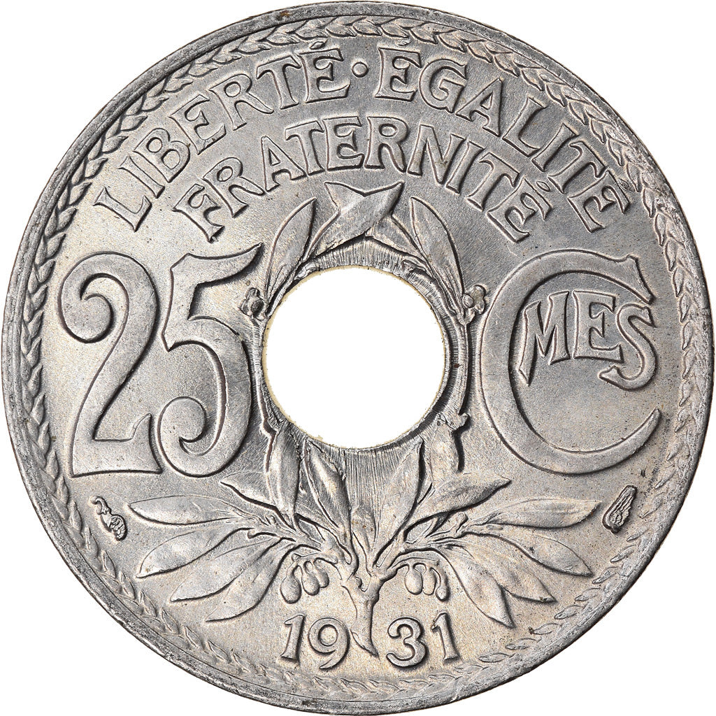 Moeda, França, Lindauer, 25 Centimes, 1931, Paris, MS(65-70), Cobre-níquel