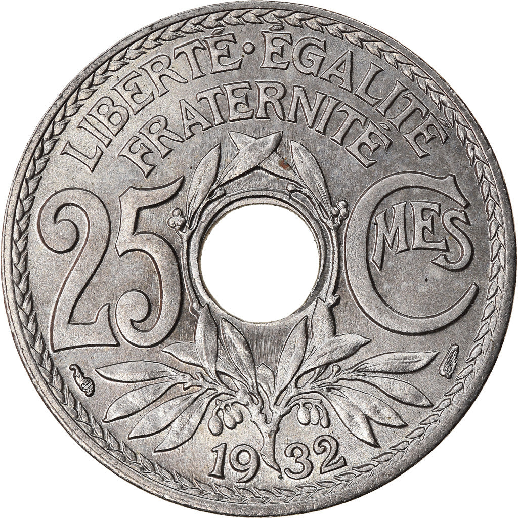 Moneta, Francja, Lindauer, 25 Centimes, 1932, Paris, MS(65-70), Miedź-Nikiel