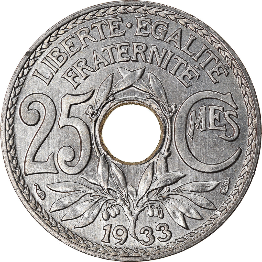 Moneta, Francia, Lindauer, 25 Centimes, 1933, Paris, SPL+, Rame-nichel, KM:867a