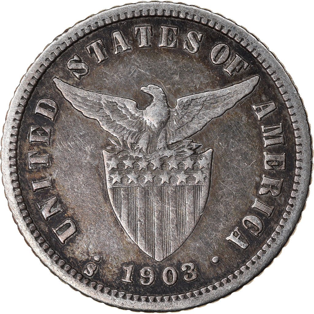 Coin, Philippines, 10 Centavos, 1903, San Francisco, EF(40-45), Silver, KM:165
