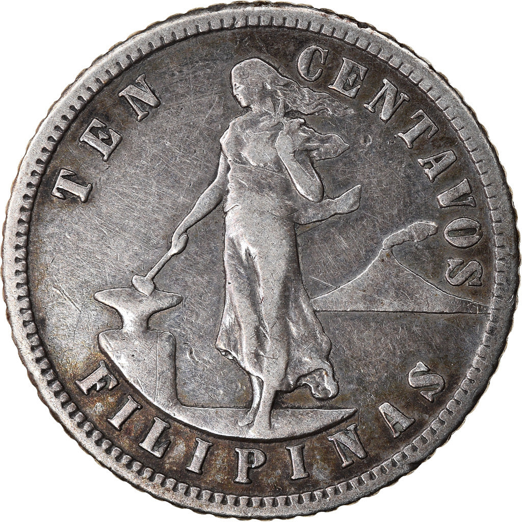 Coin, Philippines, 10 Centavos, 1903, San Francisco, EF(40-45), Silver, KM:165