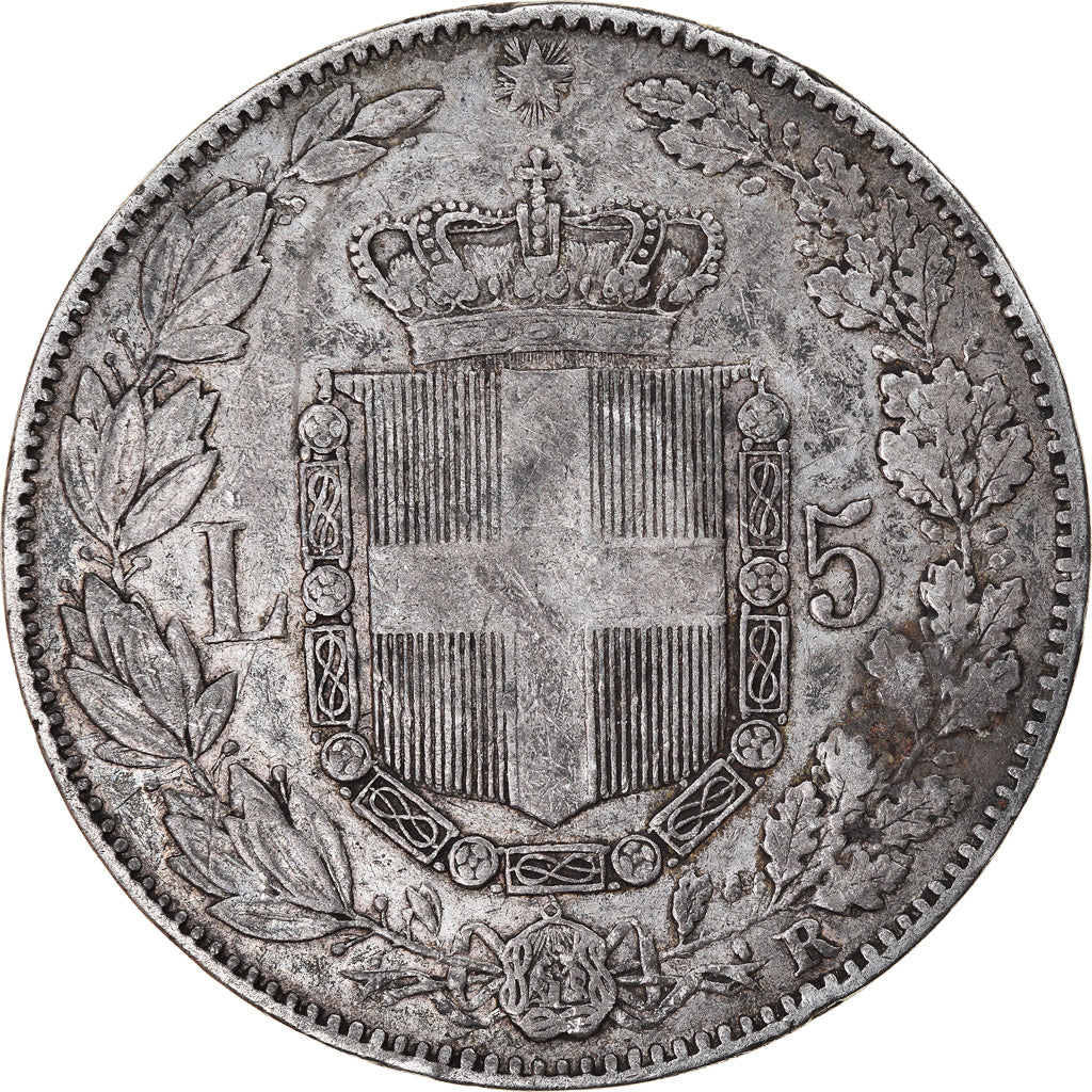 Coin, Italy, Umberto I, 5 Lire, 1879, Rome, EF(40-45), Silver, KM:20