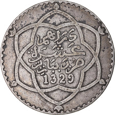 Coin, Morocco, 'Abd al-Hafiz, Rial, 10 Dirhams, 1911, bi-Bariz, Paris
