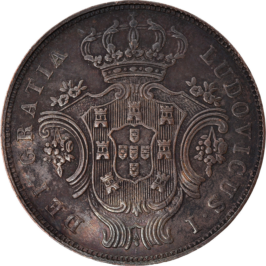 Coin, Azores, Luis I, 5 Reis, 1880, AU(55-58), Copper, KM:13