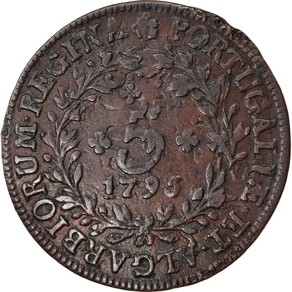 Coin, Azores, Maria I, 5 Reis, 1795, EF(40-45), Copper, KM:9