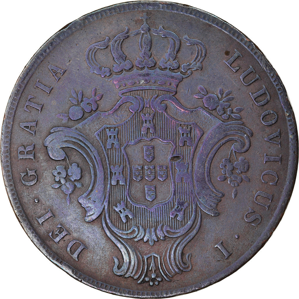 Monnaie, Azores, Luis I, 10 Reis, 1865, TTB, Cuivre, KM:14
