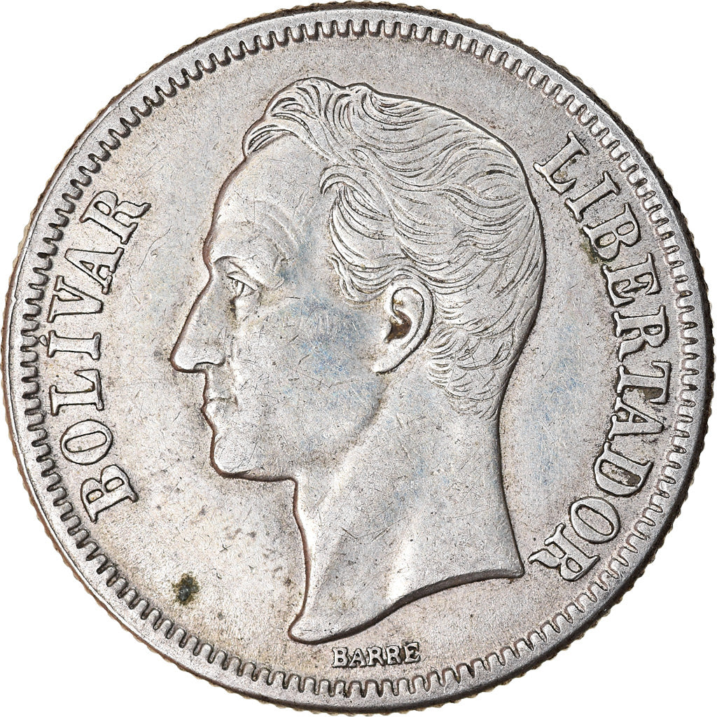 Coin, Venezuela, Gram 10, 2 Bolivares, 1945, Philadelphia, AU(50-53), Silver