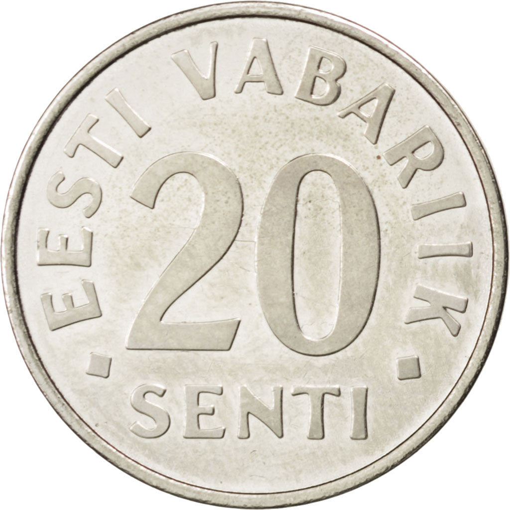 Coin, Estonia, 20 Senti, 2006, MS(63), Nickel plated steel, KM:23a
