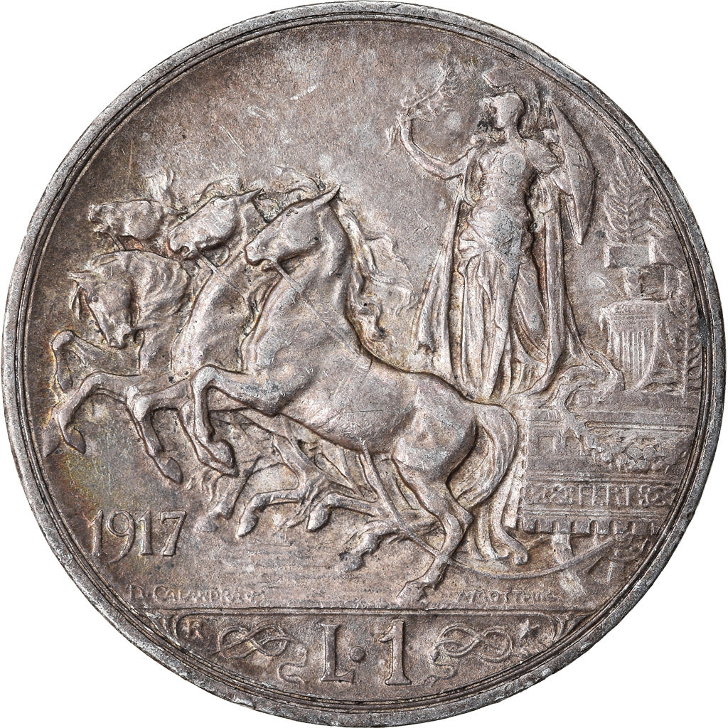 Monnaie, Italie, Vittorio Emanuele III, Lira, 1917, Rome, SUP, Argent, KM:57